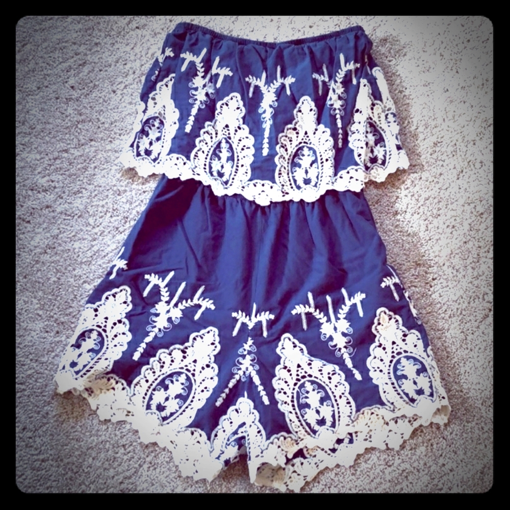 Beautiful Linen Lace Romper